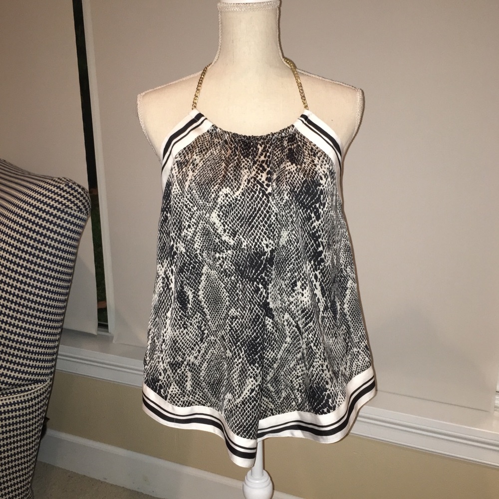 Express snakeskin silk chain tank top